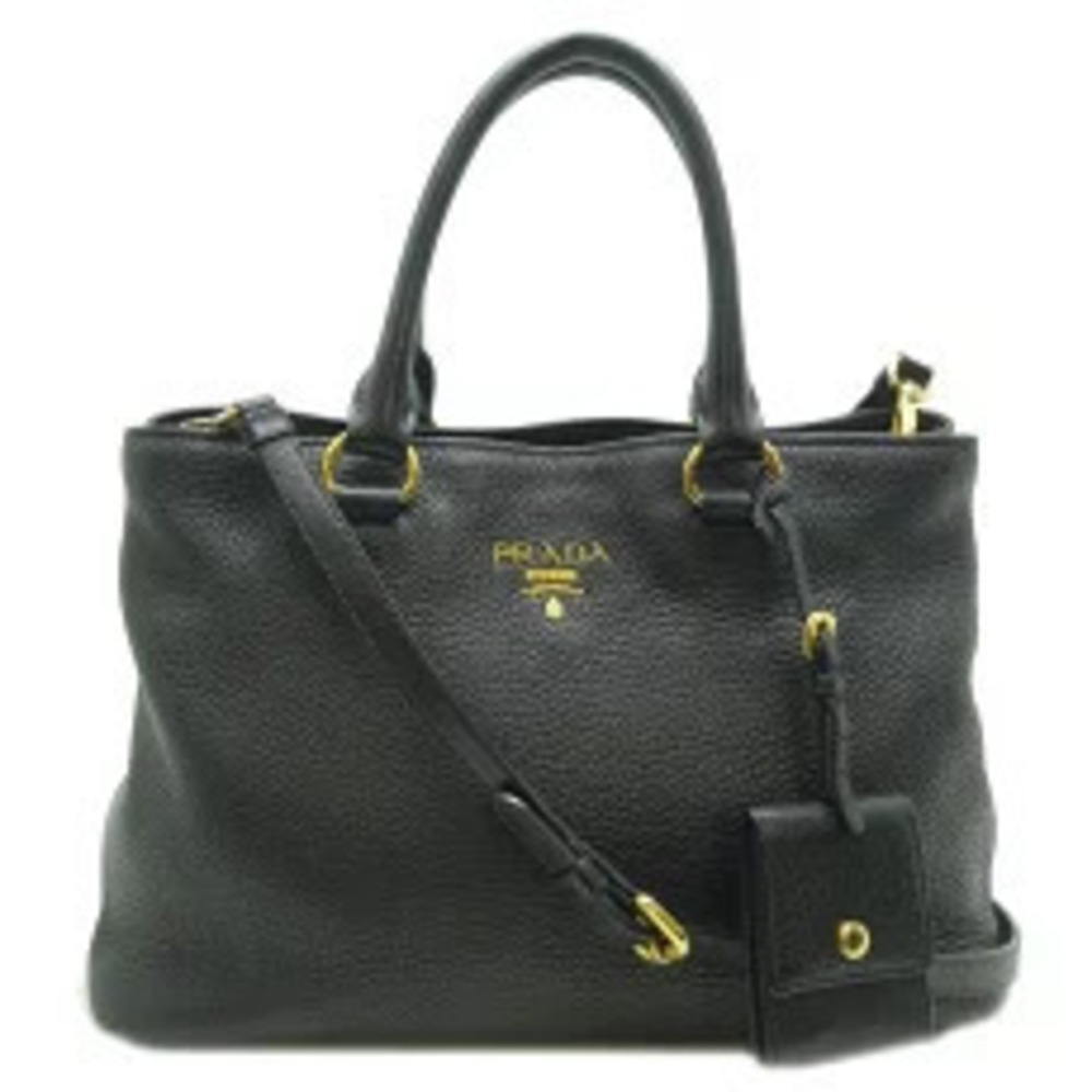 Prada Bag Handbag Leather NERO Black